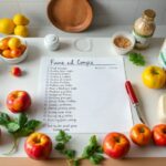 Lista de compra para un kit de comida de 3 días